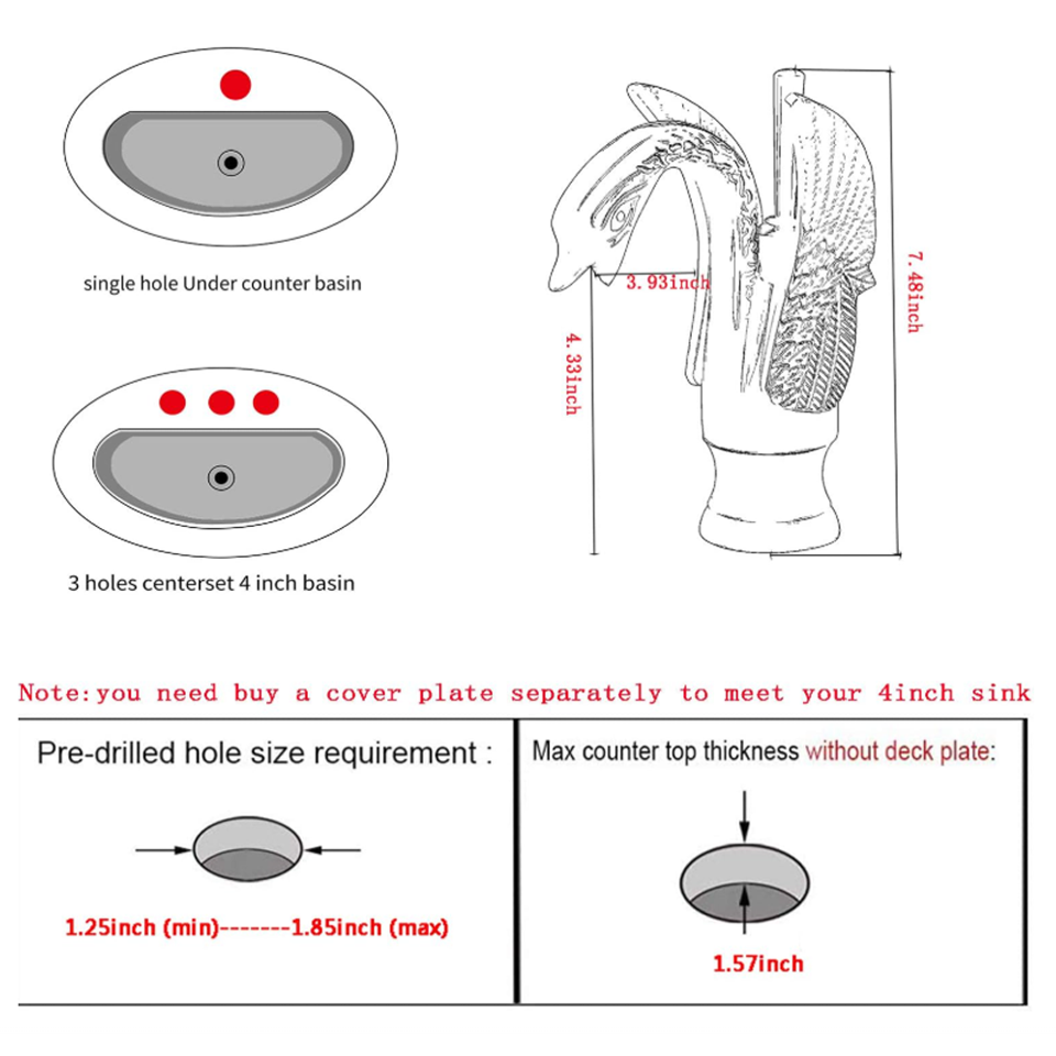 Antique Bronze Brass Bathroom Faucet – Single Handle Basin Sink Mixer Tap - Image 2